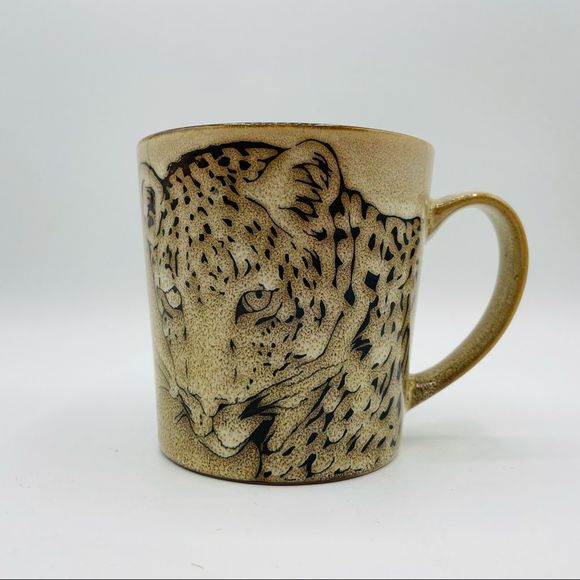 Vintage Leopard Flower Ceramic Mug
